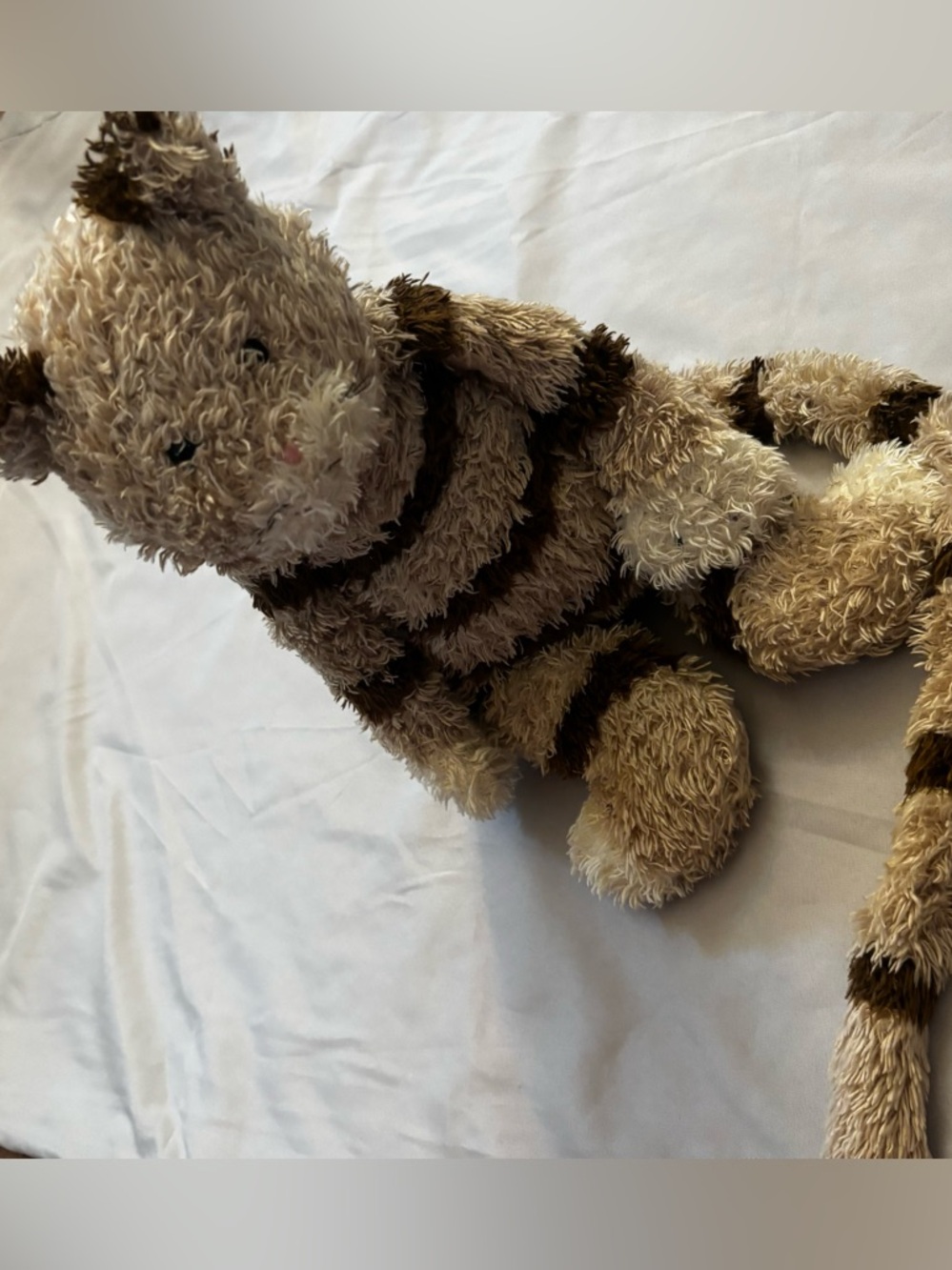Jellycat Cat Bunglie Tabby Cat Plush Stuffed Animal Long Tail Brown Tan Stripes